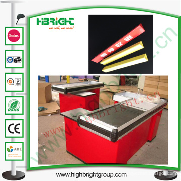 Check-out Counter Plastic Divider para publicidad